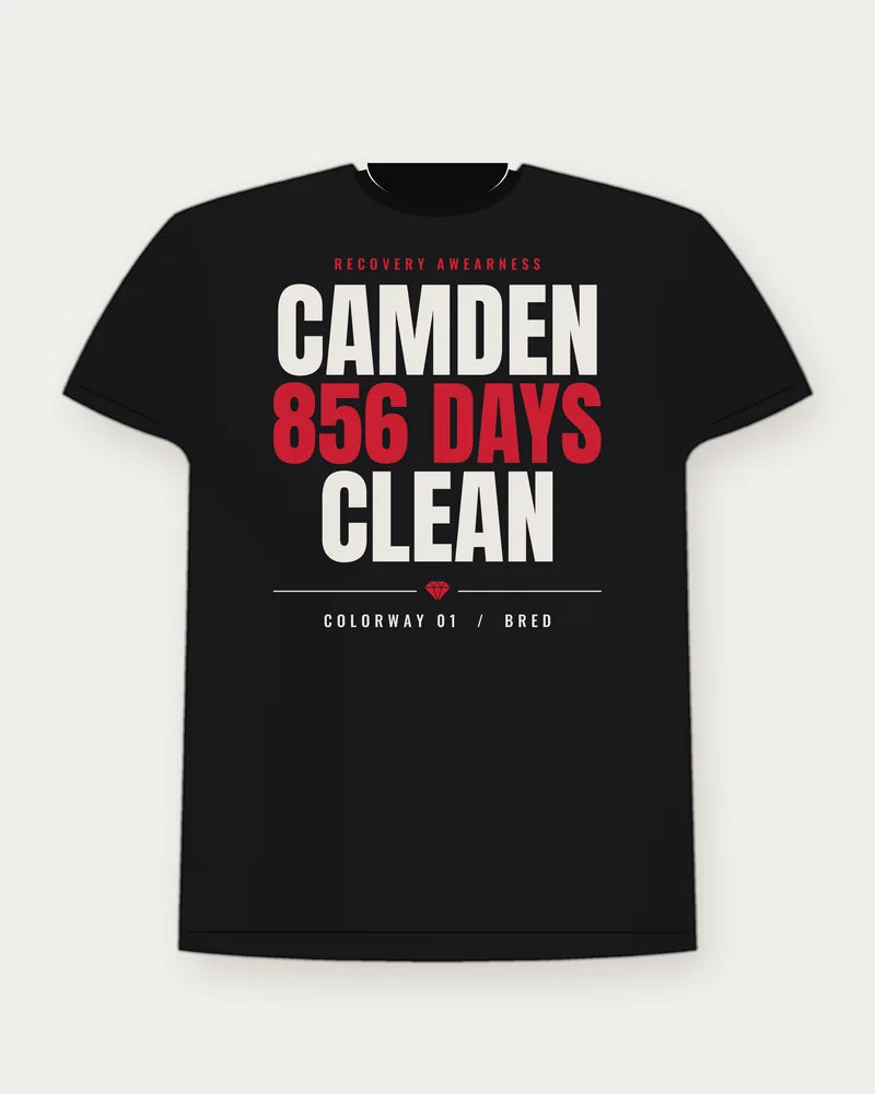 Camden 856 Days Clean — Bred Colorway Tee