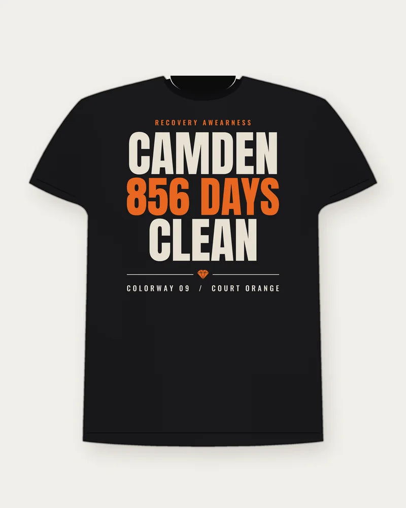 Camden 856 Days Clean — Court Orange Colorway Tee