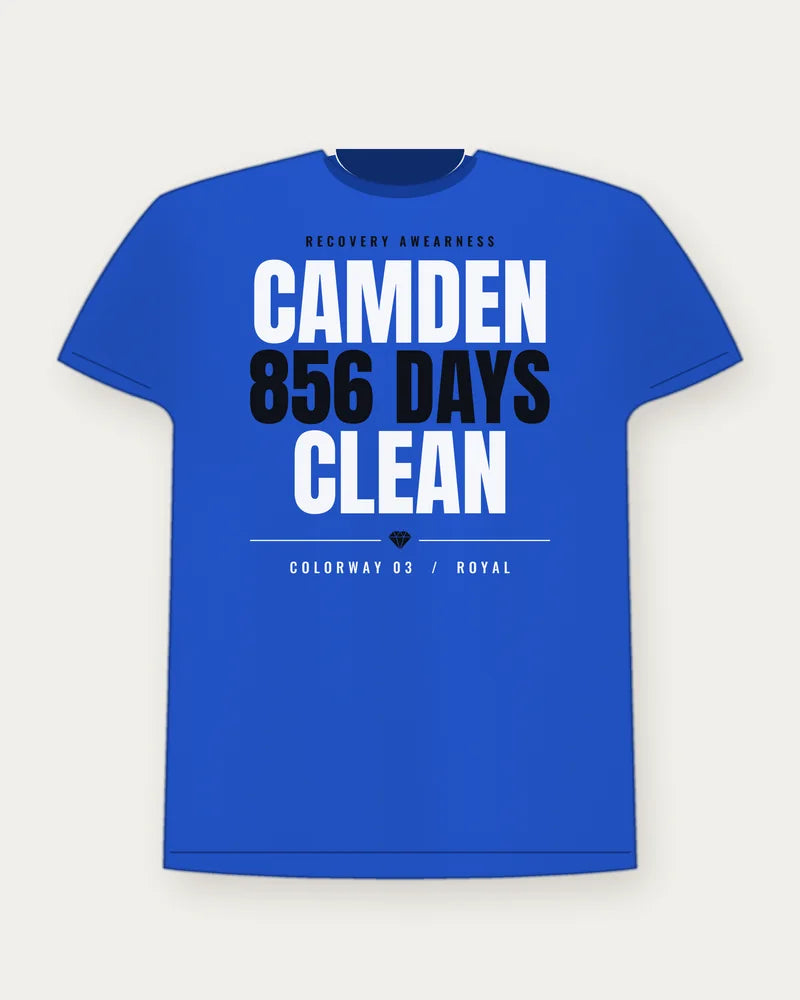 Camden 856 Days Clean — Royal Colorway Tee