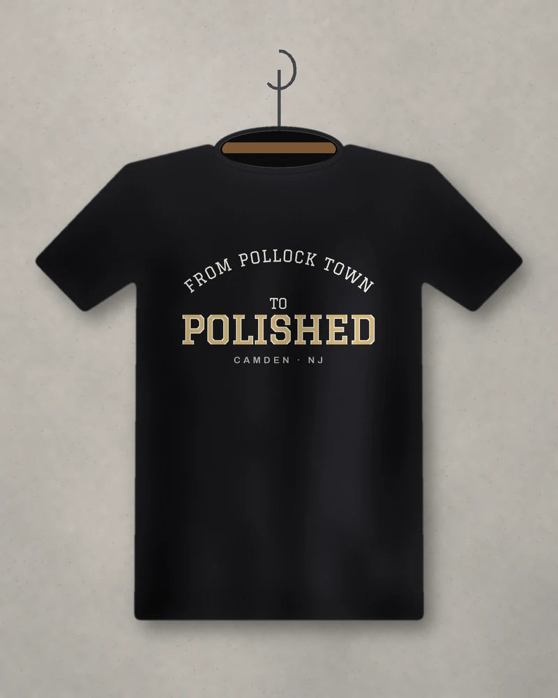 From Pollock Town To Polished — black tee
