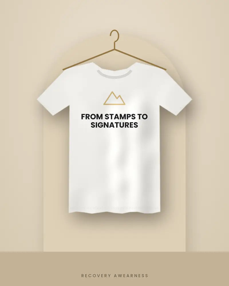 From Stamps To Signatures — white tee