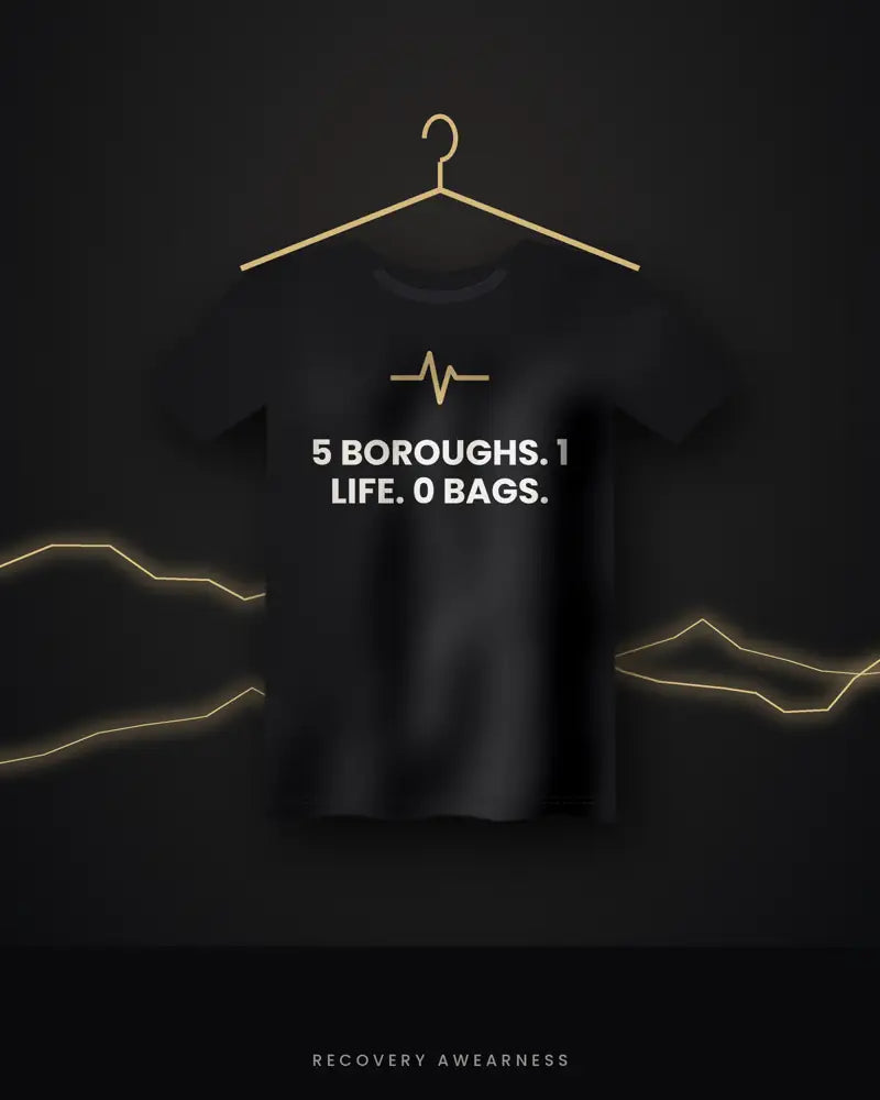 5 Boroughs. 1 Life. 0 Bags. — black tee