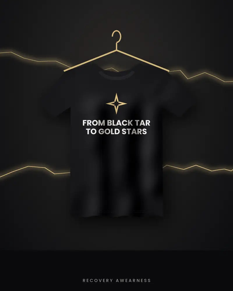 From Black Tar To Gold Stars — black tee