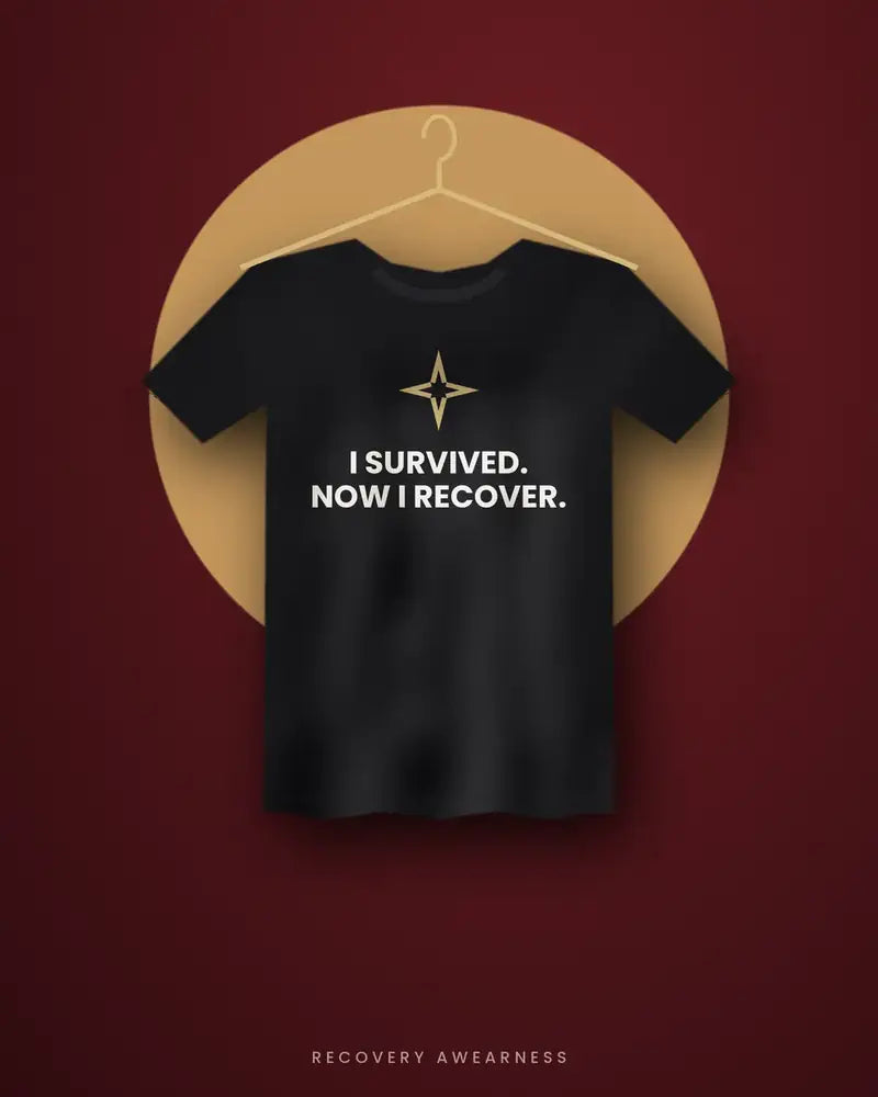 I Survived. Now I Recover. — black tee