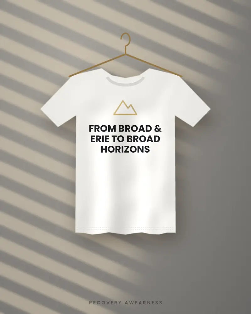 From Broad & Erie To Broad Horizons — white tee
