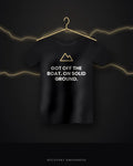 Got Off The Boat. On Solid Ground. — black tee