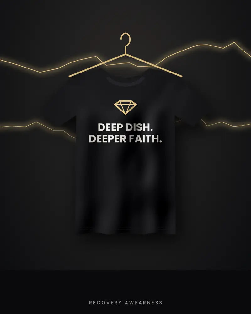 Deep Dish. Deeper Faith. — black tee