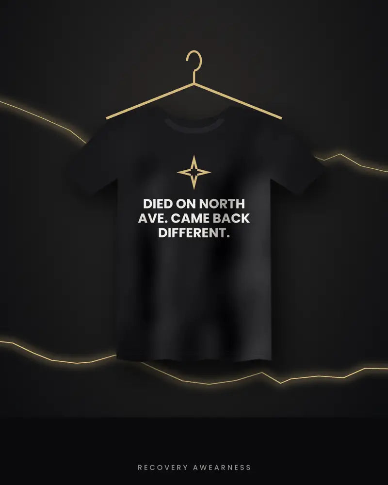 Died On North Ave. Came Back Different. — black tee
