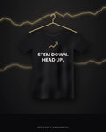 Stem Down. Head Up. — black tee