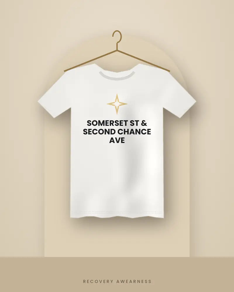 Somerset St & Second Chance Ave — white tee