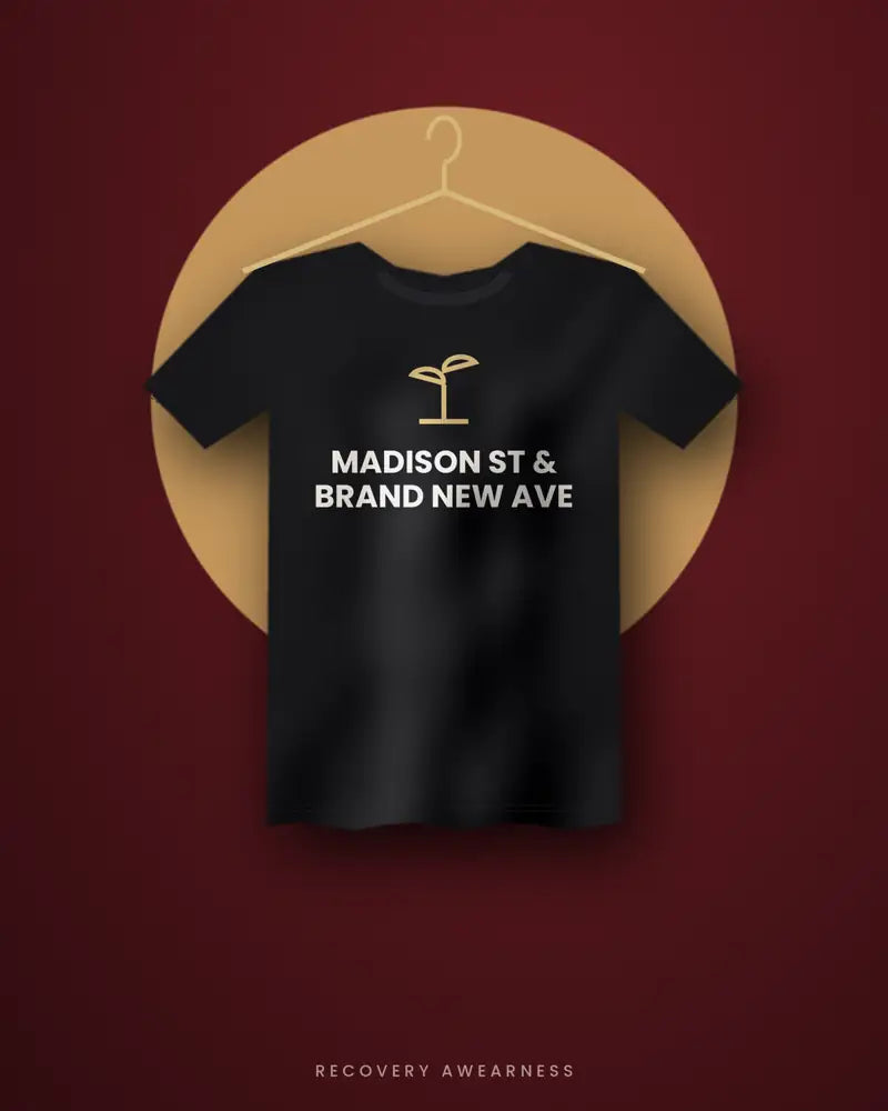 Madison St & Brand New Ave — black tee