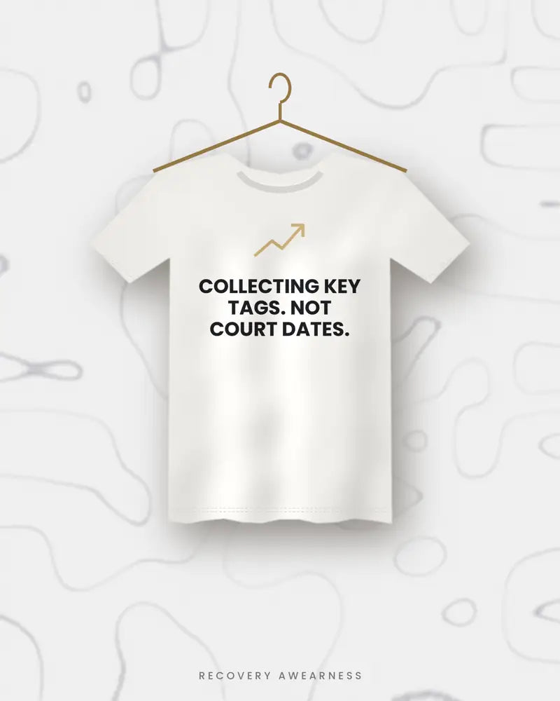 Collecting Key Tags. Not Court Dates. — white tee