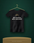 Off The Foil Into The Light — black tee