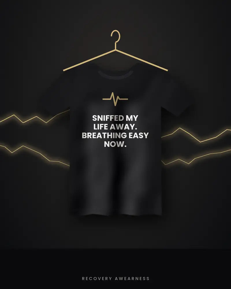 Sniffed My Life Away. Breathing Easy Now. — black tee