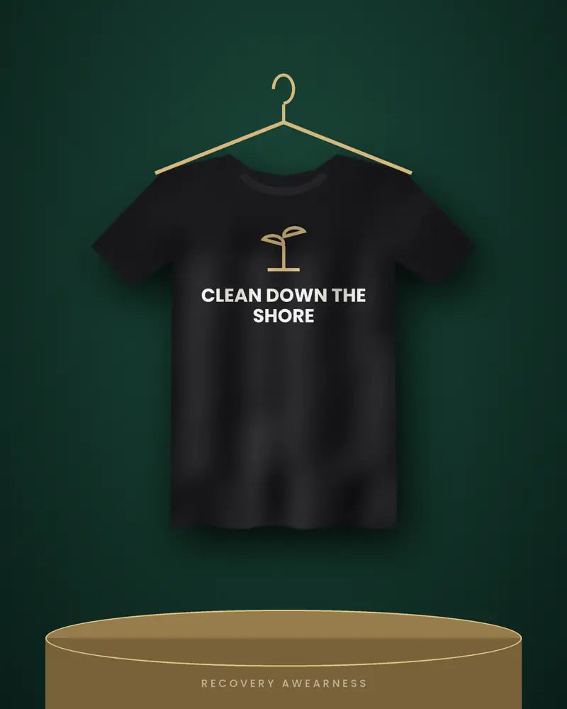 Clean Down The Shore — black tee