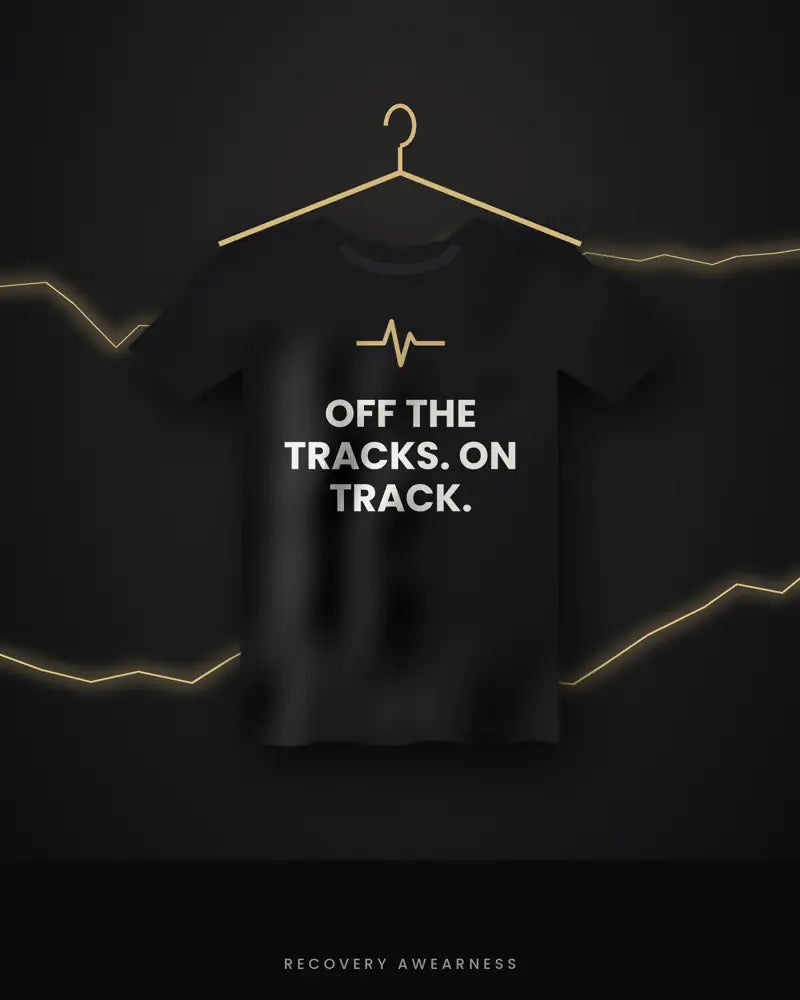 Off The Tracks. On Track. — black tee