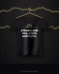 Straws And Foil. Steps And Faith. — black tee
