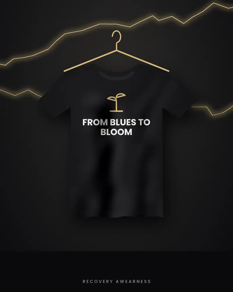 From Blues To Bloom — black tee