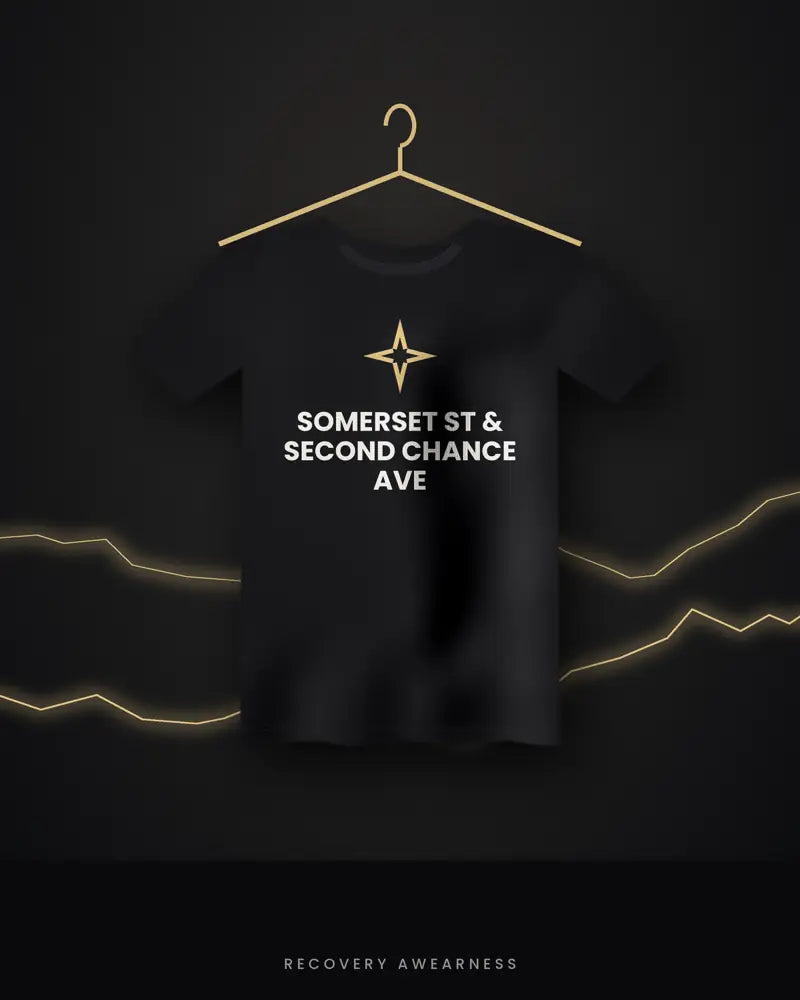 Somerset St & Second Chance Ave — black tee