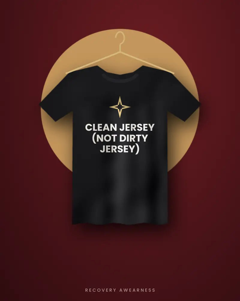 Clean Jersey (Not Dirty Jersey) — black tee