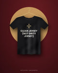 Clean Jersey (Not Dirty Jersey) — black tee