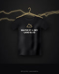 Water St & Dry Land Blvd — black tee