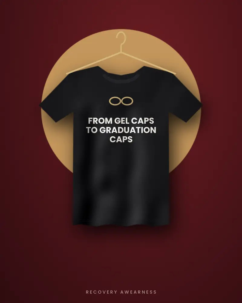 From Gel Caps To Graduation Caps — black tee