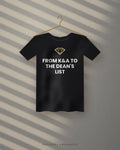 From K&A To The Dean's List — black tee