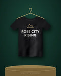Rose City Rising — black tee