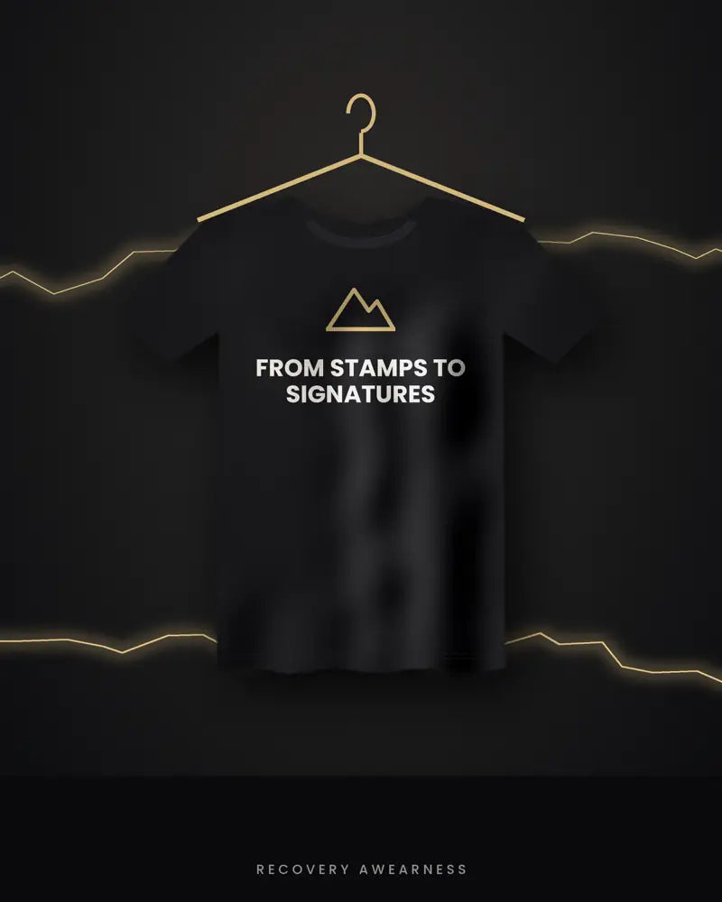 From Stamps To Signatures — black tee