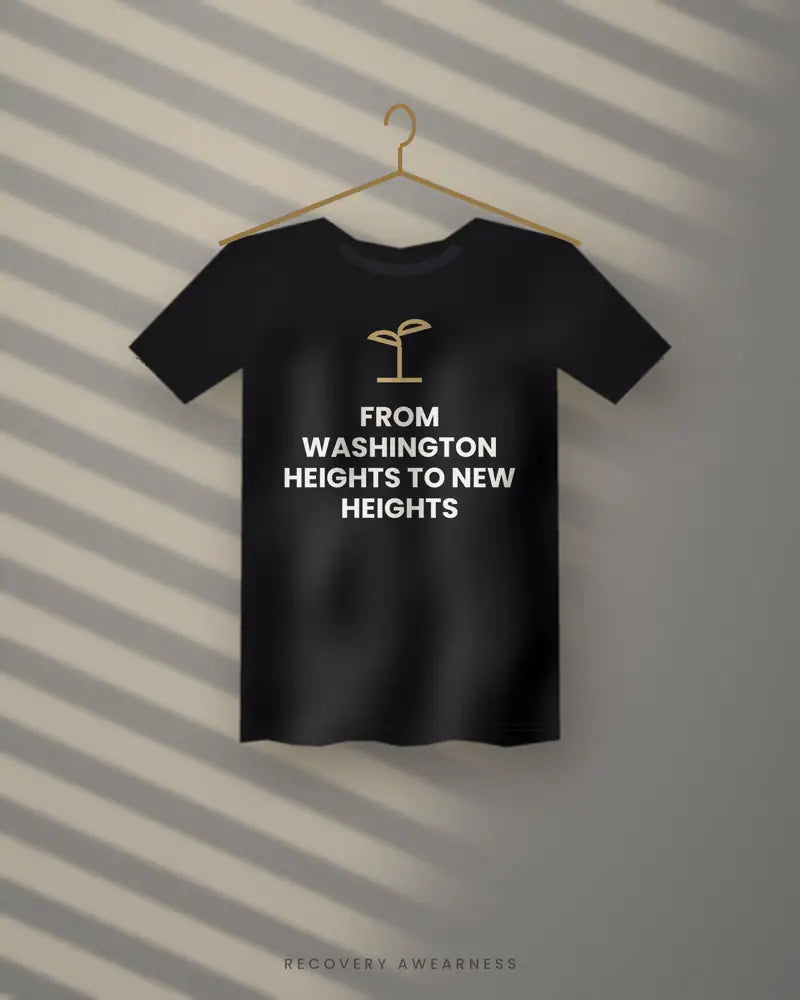 From Washington Heights To New Heights — black tee