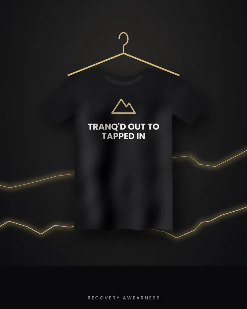 Tranq'd Out To Tapped In — black tee