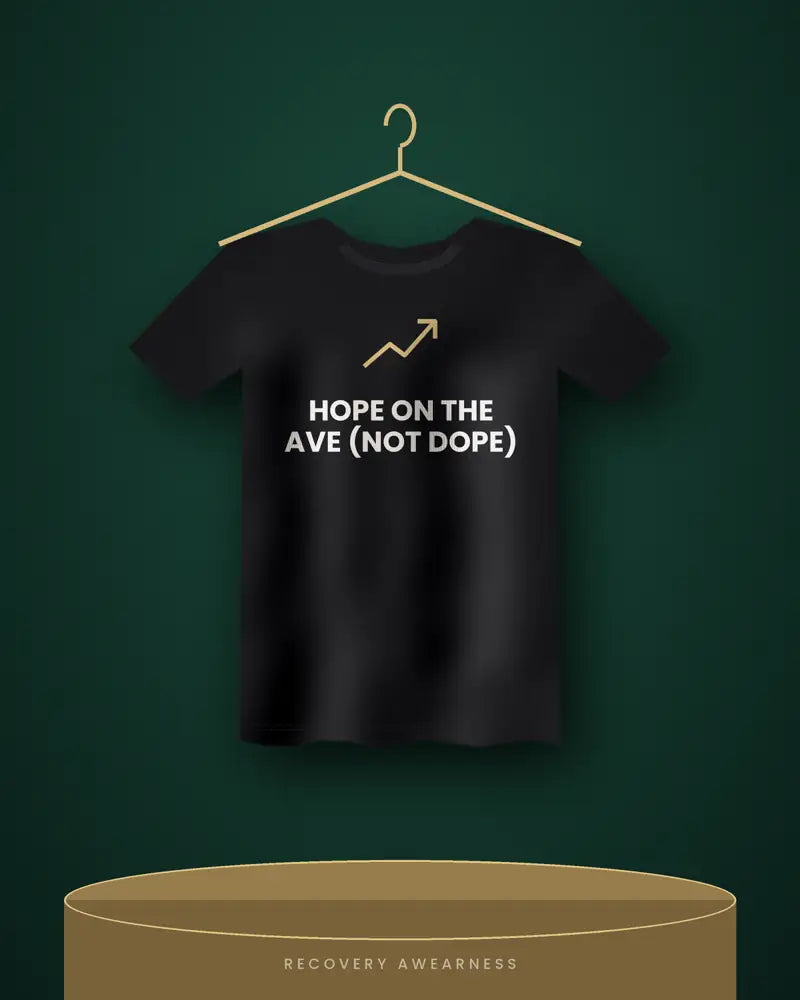 Hope On The Ave (Not Dope) — black tee