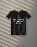 From The Fold To Ten Toes Down — black tee
