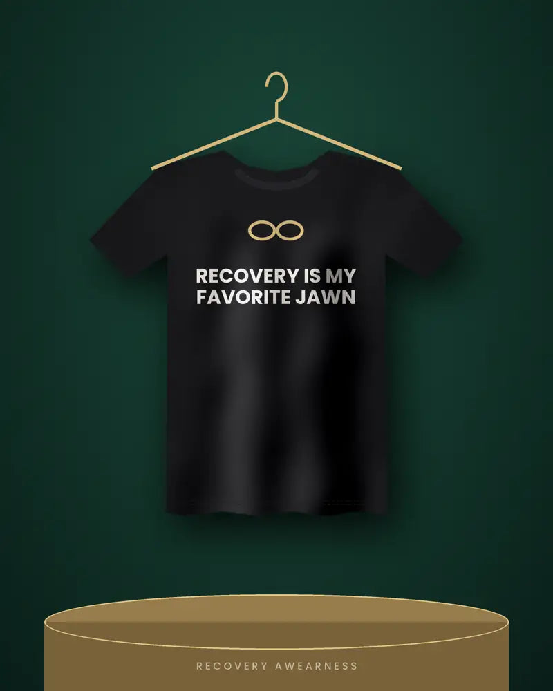 Recovery Is My Favorite Jawn — black tee