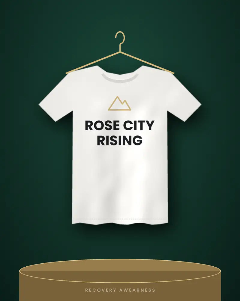 Rose City Rising — white tee