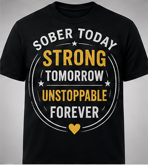 Sober. Strong. Unstoppable. — Recovery T-Shirt